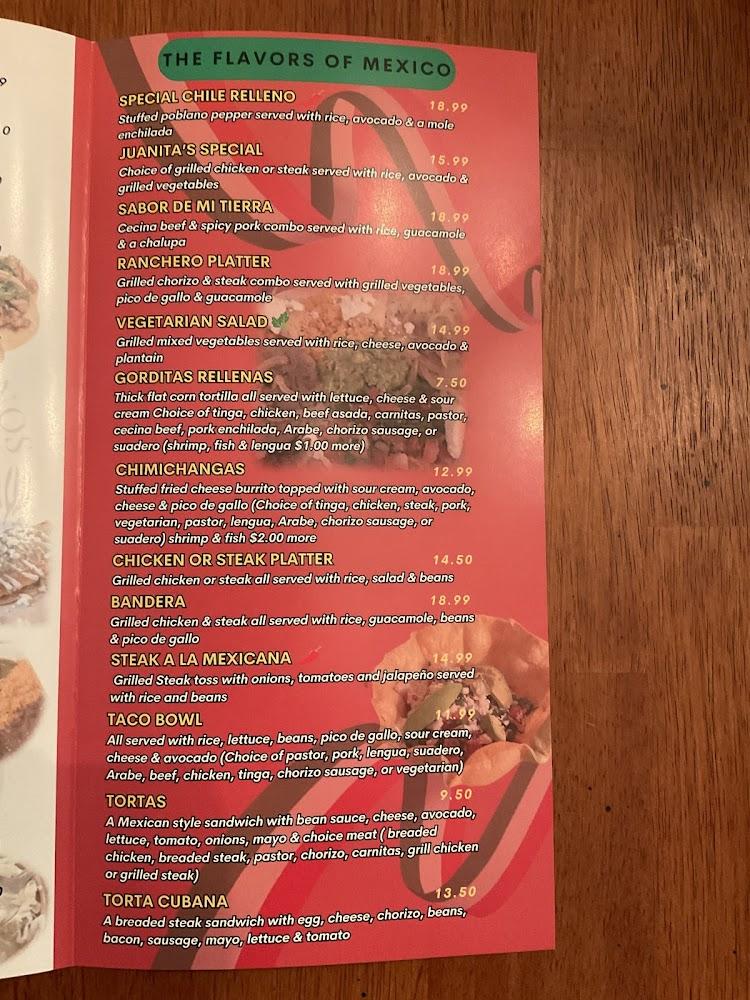 Juanita's Mexican Cuisine Menu image 2